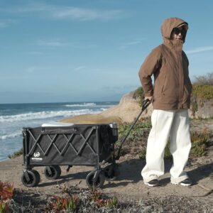 Collapsible Wagon Heavy Duty Wagons with Tailgate & Table & All-Terrain Wheels