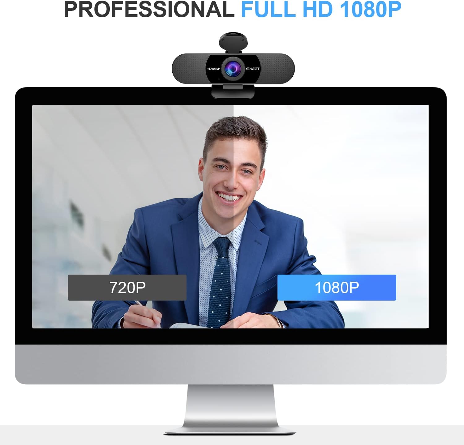 EMEET 1080P Webcam with Microphone, C960 Web Camera